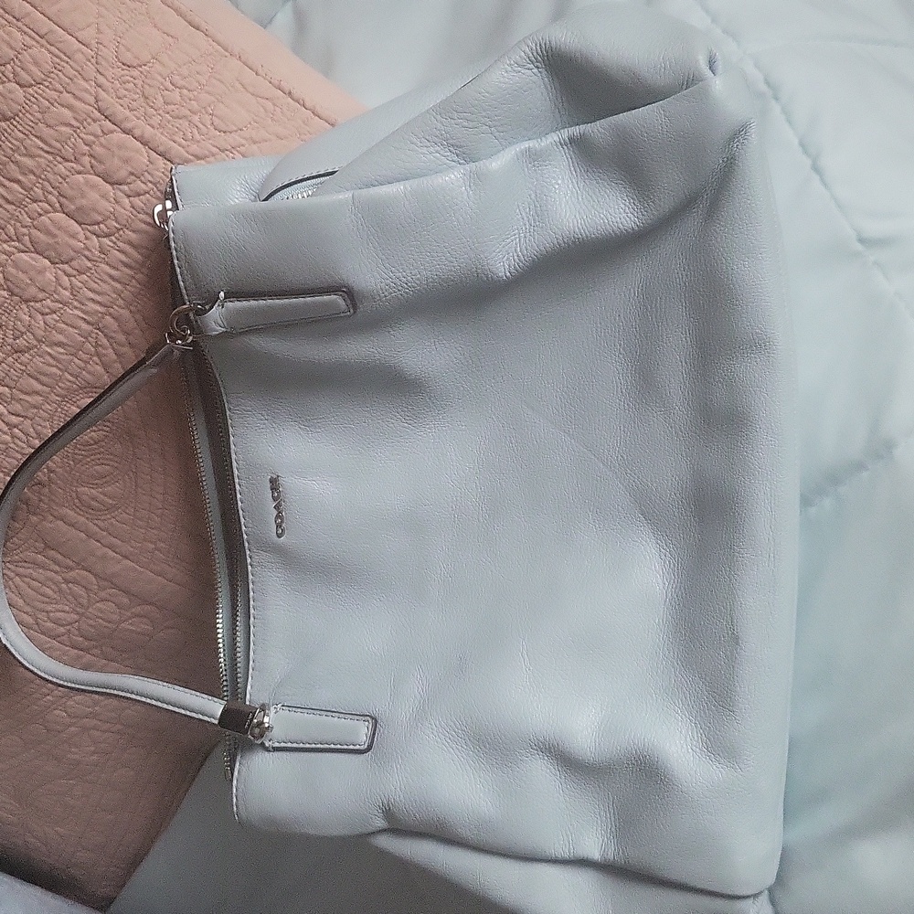Coach Light Blue Leather Shoulder Bag